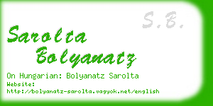 sarolta bolyanatz business card